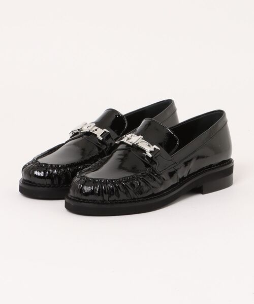 inter-chaussures(インターショシュール)の「【INTER-CHAUSSURES】ラウンドトウメタルベルトローファー(I51613)(ローファー・レディース・ブラック系その他/グレー系その他・37/36)」の3枚目の写真