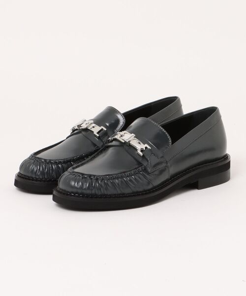 inter-chaussures(インターショシュール)の「【INTER-CHAUSSURES】ラウンドトウメタルベルトローファー(I51613)(ローファー・レディース・ブラック系その他/グレー系その他・37/36)」の4枚目の写真