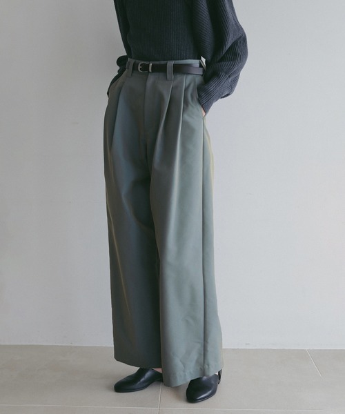 MANOF(マノフ)の「2TUCK CHINO PANTS(チノパンツ・レディース・ベージュ/ミント/ブラック・S/M)」の3枚目の写真