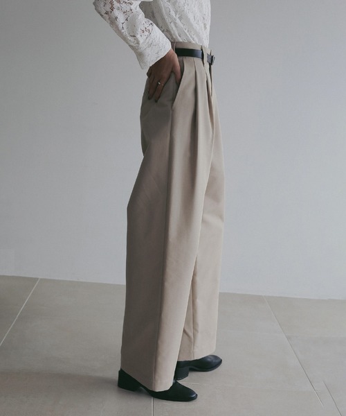 MANOF(マノフ)の「2TUCK CHINO PANTS(チノパンツ・レディース・ベージュ/ミント/ブラック・S/M)」の14枚目の写真