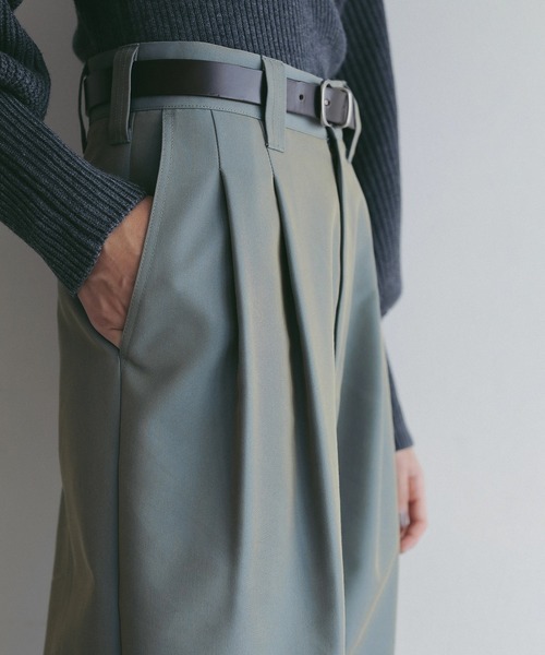 MANOF(マノフ)の「2TUCK CHINO PANTS(チノパンツ・レディース・ベージュ/ミント/ブラック・S/M)」の9枚目の写真