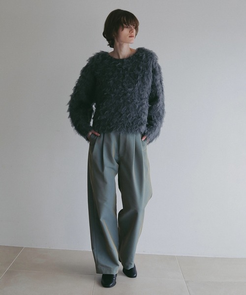 MANOF(マノフ)の「2TUCK CHINO PANTS(チノパンツ・レディース・ベージュ/ミント/ブラック・S/M)」の6枚目の写真