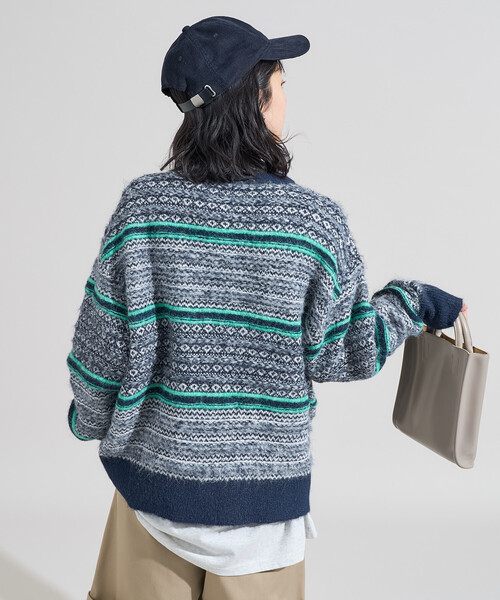 FREAK'S STORE(フリークスストア)の「柄マルチニットプルオーバー(ニット/セーター・レディース・ベージュ/ネイビー/ブラウン・フリ-)」の21枚目の写真