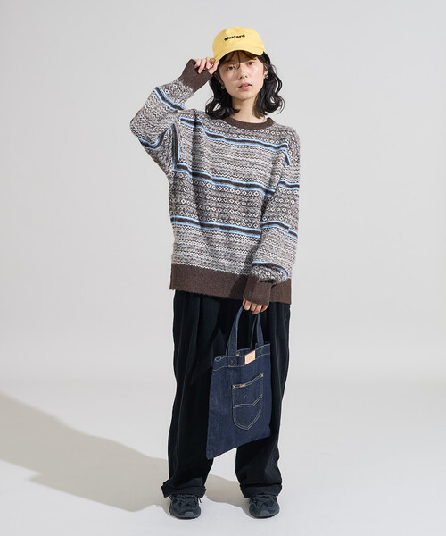 FREAK'S STORE(フリークスストア)の「柄マルチニットプルオーバー(ニット/セーター・レディース・ベージュ/ネイビー/ブラウン・フリ-)」の19枚目の写真