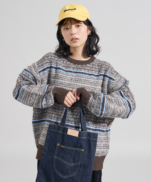 FREAK'S STORE(フリークスストア)の「柄マルチニットプルオーバー(ニット/セーター・レディース・ベージュ/ネイビー/ブラウン・フリ-)」の13枚目の写真