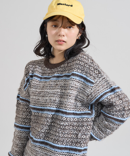 FREAK'S STORE(フリークスストア)の「柄マルチニットプルオーバー(ニット/セーター・レディース・ベージュ/ネイビー/ブラウン・フリ-)」の11枚目の写真