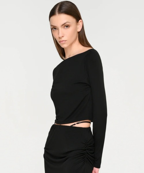 ROYAL FLASH(ロイヤルフラッシュ)の「determ/ デターム/Collagen Piping Detail Open-Back Top(Tシャツ/カットソー・レディース・レッド/ブラック・S/XS)」の4枚目の写真