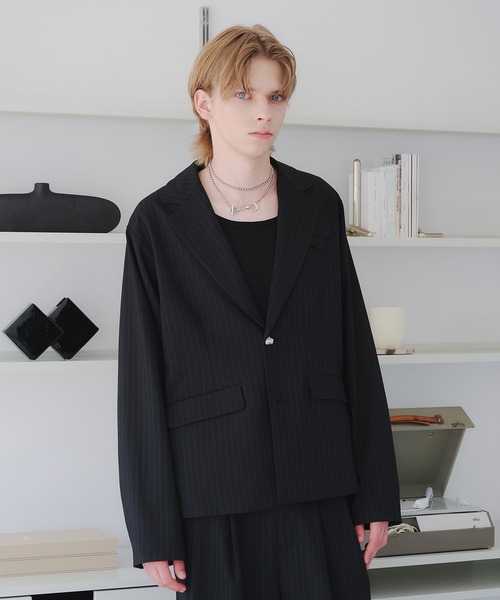 selle glant（セレグランテ）の「SINGLE-BREASTED DESIGN TAILORED JACKET/シングルブレストデザインテーラードジャケット【SET-UP着用可】（テーラードジャケット・メンズ・ブラック系/ブラック/グレー/ダークブラウン系/ブラック系1/ブラック系2・SMALL/MEDIUM/LARGE）」の15枚目の写真