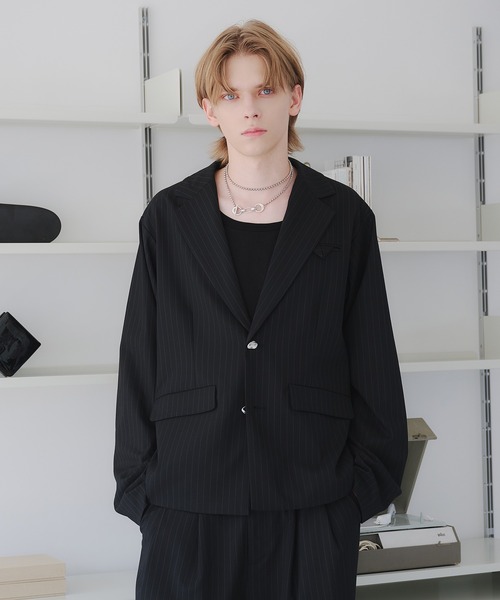 selle glant（セレグランテ）の「SINGLE-BREASTED DESIGN TAILORED JACKET/シングルブレストデザインテーラードジャケット【SET-UP着用可】（テーラードジャケット・メンズ・ブラック系/ブラック/グレー/ダークブラウン系/ブラック系1/ブラック系2・SMALL/MEDIUM/LARGE）」の16枚目の写真