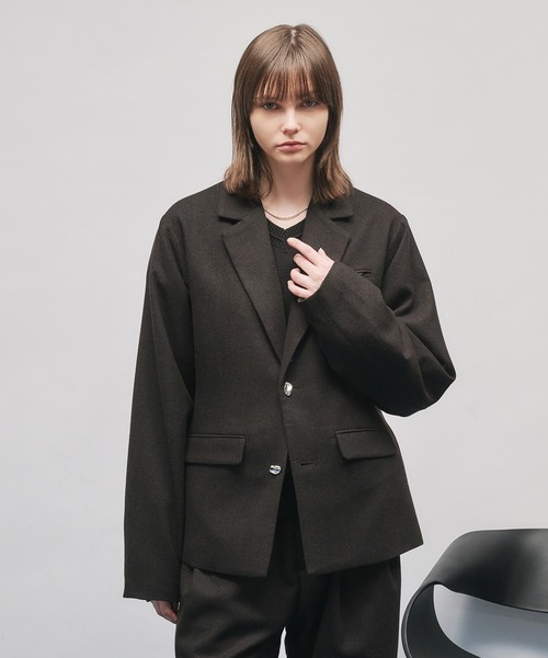 セール】SINGLE-BREASTED DESIGN TAILORED JACKET/シングルブレスト