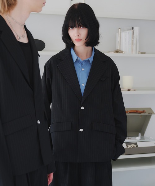 selle glant（セレグランテ）の「SINGLE-BREASTED DESIGN TAILORED JACKET/シングルブレストデザインテーラードジャケット【SET-UP着用可】（テーラードジャケット・メンズ・ブラック系/ブラック/グレー/ダークブラウン系/ブラック系1/ブラック系2・SMALL/MEDIUM/LARGE）」の14枚目の写真