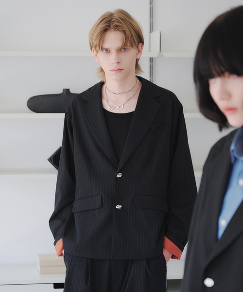 selle glant（セレグランテ）の「SINGLE-BREASTED DESIGN TAILORED JACKET/シングルブレストデザインテーラードジャケット【SET-UP着用可】（テーラードジャケット・メンズ・ブラック系/ブラック/グレー/ダークブラウン系/ブラック系1/ブラック系2・SMALL/MEDIUM/LARGE）」の17枚目の写真