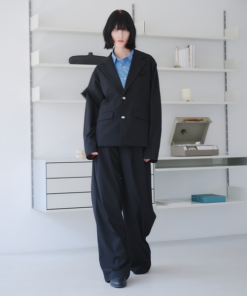 selle glant（セレグランテ）の「SINGLE-BREASTED DESIGN TAILORED JACKET/シングルブレストデザインテーラードジャケット【SET-UP着用可】（テーラードジャケット・メンズ・ブラック系/ブラック/グレー/ダークブラウン系/ブラック系1/ブラック系2・SMALL/MEDIUM/LARGE）」の8枚目の写真