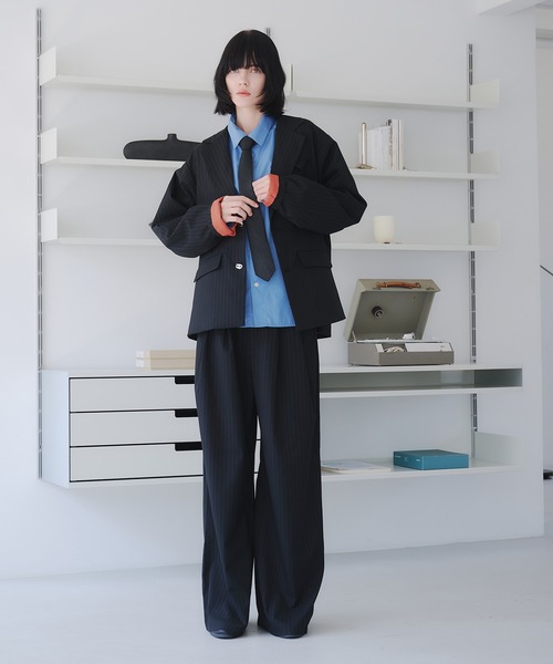 selle glant（セレグランテ）の「SINGLE-BREASTED DESIGN TAILORED JACKET/シングルブレストデザインテーラードジャケット【SET-UP着用可】（テーラードジャケット・メンズ・ブラック系/ブラック/グレー/ダークブラウン系/ブラック系1/ブラック系2・SMALL/MEDIUM/LARGE）」の22枚目の写真