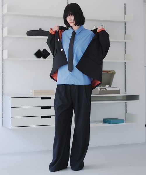 selle glant（セレグランテ）の「SINGLE-BREASTED DESIGN TAILORED JACKET/シングルブレストデザインテーラードジャケット【SET-UP着用可】（テーラードジャケット・メンズ・ブラック系/ブラック/グレー/ダークブラウン系/ブラック系1/ブラック系2・SMALL/MEDIUM/LARGE）」の21枚目の写真