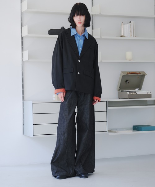 selle glant（セレグランテ）の「SINGLE-BREASTED DESIGN TAILORED JACKET/シングルブレストデザインテーラードジャケット【SET-UP着用可】（テーラードジャケット・メンズ・ブラック系/ブラック/グレー/ダークブラウン系/ブラック系1/ブラック系2・SMALL/MEDIUM/LARGE）」の19枚目の写真