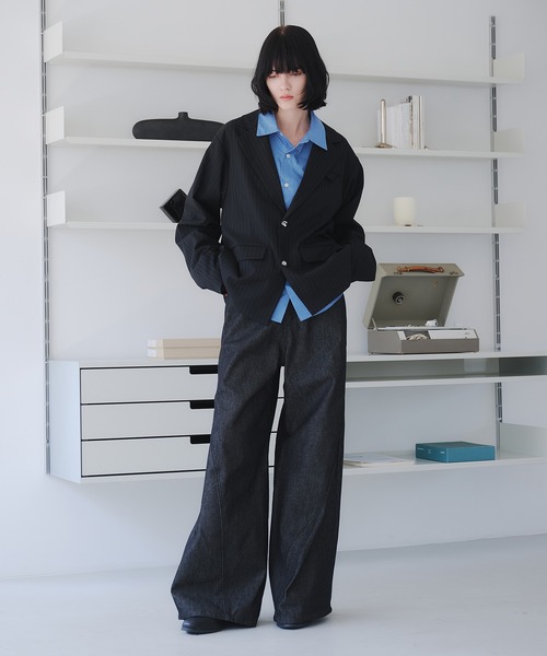 selle glant（セレグランテ）の「SINGLE-BREASTED DESIGN TAILORED JACKET/シングルブレストデザインテーラードジャケット【SET-UP着用可】（テーラードジャケット・メンズ・ブラック系/ブラック/グレー/ダークブラウン系/ブラック系1/ブラック系2・SMALL/MEDIUM/LARGE）」の18枚目の写真