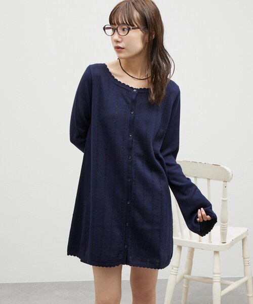 カドコミ2020 umm.】スカシ編みニットミニワンピース（ワンピース）｜DISCOAT