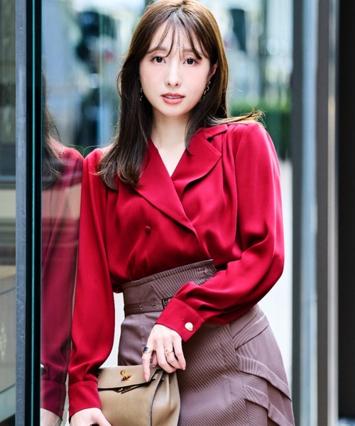セール】◇【冨張愛さん着用】ダブルブレストブラウス（シャツ