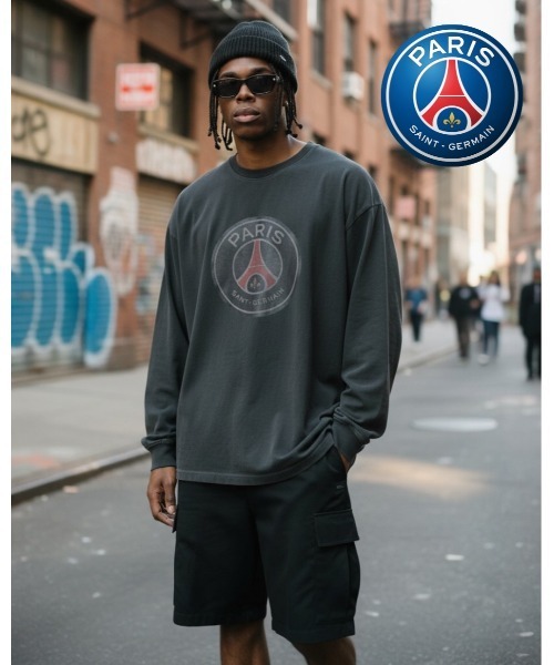 PARIS SAINT-GERMAIN（パリサンジェルマン）の「Paris Saint-Germain ピグメントロングスリーブTシャツ（Tシャツ/カットソー・レディース・スミクロ/ブラック系その他・M/L/XL）」の2枚目の写真