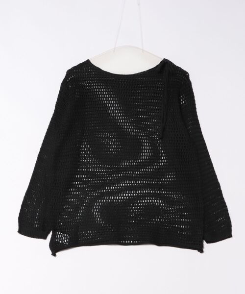H.TOKYO（エイチトウキョウ）の「メッシュ編み ウエストリボン チュニック丈ニット（ニット/セーター・レディース・ベージュ/ホワイト/ブラック・FREE）」の9枚目の写真
