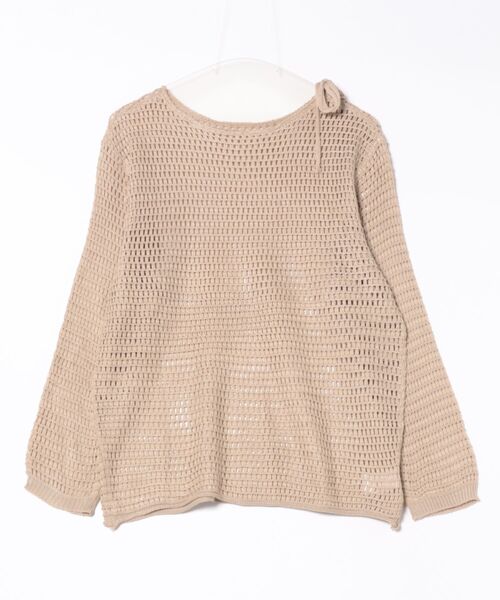 H.TOKYO（エイチトウキョウ）の「メッシュ編み ウエストリボン チュニック丈ニット（ニット/セーター・レディース・ベージュ/ホワイト/ブラック・FREE）」の10枚目の写真