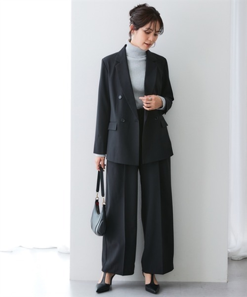 7days Life Styling（セブンデイズライフスタイリング）の「【みさとさんコラボ】センタープレスタックワイドパンツ（しわになりにくい・UVカット）＜大きいサイズ有＞（スラックス・レディース・ブラック/グレー・M/L/LL/3L/TM/TL/TLL/T3L）」の9枚目の写真