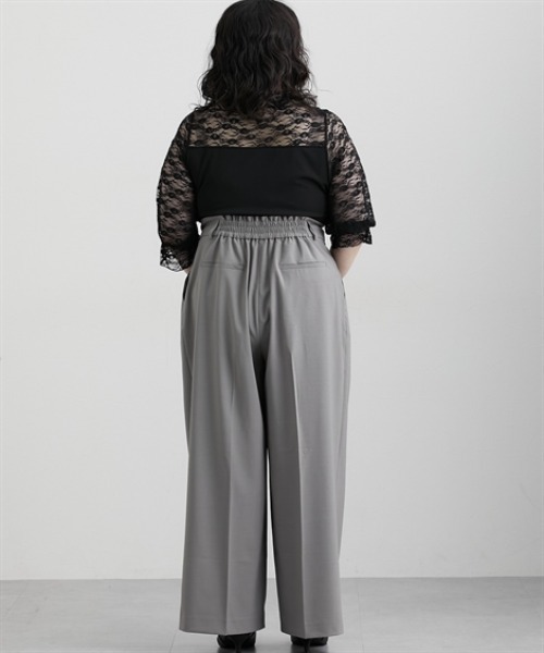 セール】【みさとさんコラボ】センタープレスタックワイドパンツ