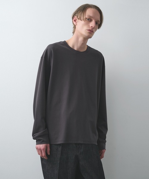 ATTACHMENT（アタッチメント）の「【ATTACHMENT/アタッチメント】COTTON DOUBLE FACE OVERSIZED L/S TEE（Tシャツ/カットソー・メンズ・ブラック/チャコールグレー/ホワイト・2/3）」の3枚目の写真