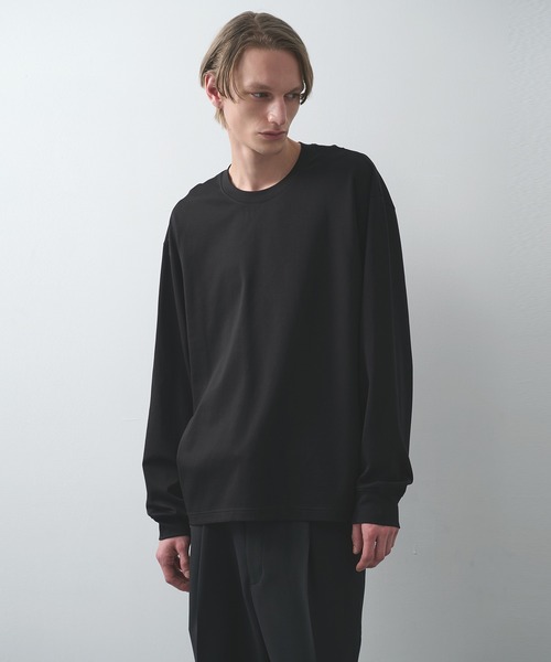 ATTACHMENT（アタッチメント）の「【ATTACHMENT/アタッチメント】COTTON DOUBLE FACE OVERSIZED L/S TEE（Tシャツ/カットソー・メンズ・ブラック/チャコールグレー/ホワイト・2/3）」の2枚目の写真