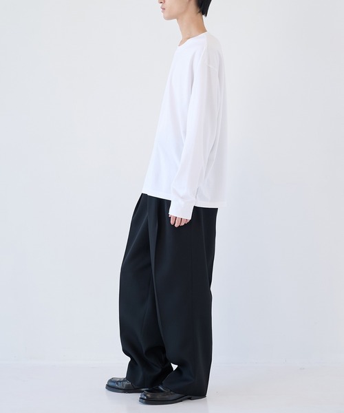 ATTACHMENT（アタッチメント）の「【ATTACHMENT/アタッチメント】COTTON DOUBLE FACE OVERSIZED L/S TEE（Tシャツ/カットソー・メンズ・ブラック/チャコールグレー/ホワイト・2/3）」の5枚目の写真
