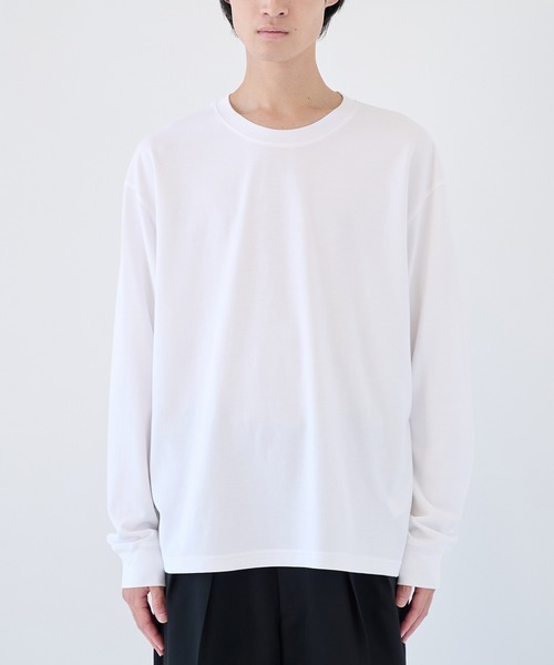 ATTACHMENT/アタッチメント】COTTON DOUBLE FACE OVERSIZED L/S TEE（T