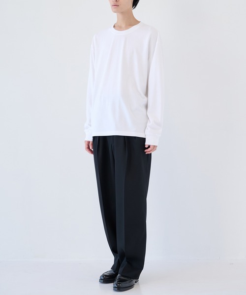 ATTACHMENT（アタッチメント）の「【ATTACHMENT/アタッチメント】COTTON DOUBLE FACE OVERSIZED L/S TEE（Tシャツ/カットソー・メンズ・ブラック/チャコールグレー/ホワイト・2/3）」の6枚目の写真