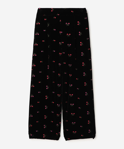 TICCA | 〈別注〉 フラワーエンブロイダリー ベロアパンツ WOMEN