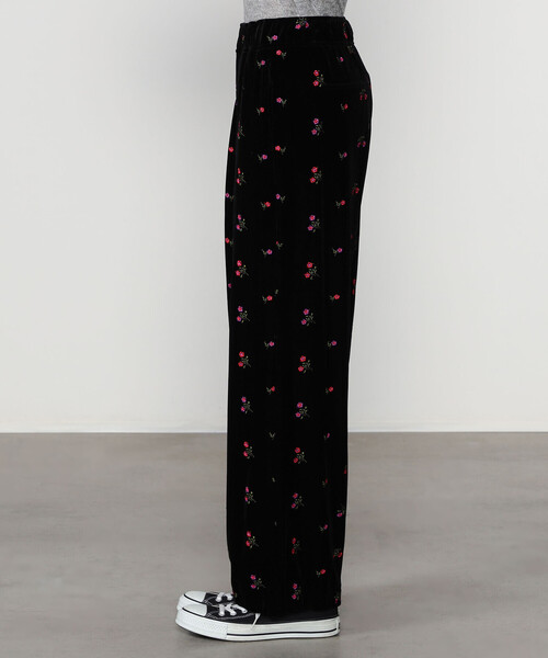 TICCA | 〈別注〉 フラワーエンブロイダリー ベロアパンツ WOMEN