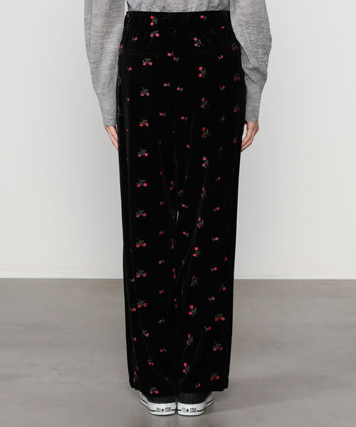 TICCA | 〈別注〉 フラワーエンブロイダリー ベロアパンツ WOMEN