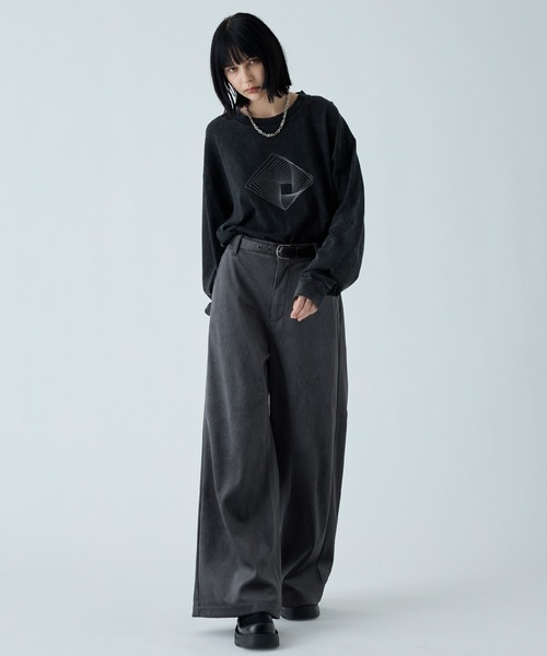 VELNUS(ベルナス)の「【VELNUS】Gradient design wide flare corduroy pants / グラデーションデザインワイドフレアコーデュロイパンツ(スラックス・メンズ・ブラック/チャコールグレー・S/M/L)」の9枚目の写真
