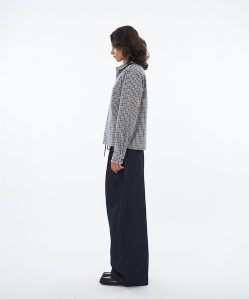 WISH FOR EVER（ウィッシュフォーエバー）の「FAKE BOTTON SEERSUCKER LONG SLEEVE SHORT SHIRT / フェイクボタンシアサッカーロングスリーブショートシャツ（シャツ/ブラウス・メンズ・ライトブルー/カーキ/レッド・LARGE/SMALL/MEDIUM）」の22枚目の写真