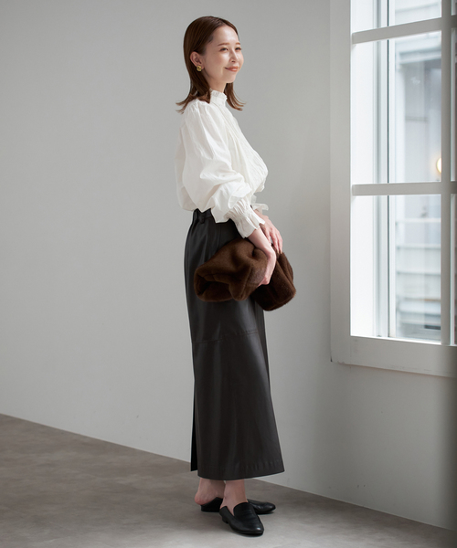 crinkle crinkle crinkle rebuilt neck embroidery blouse CC-4015