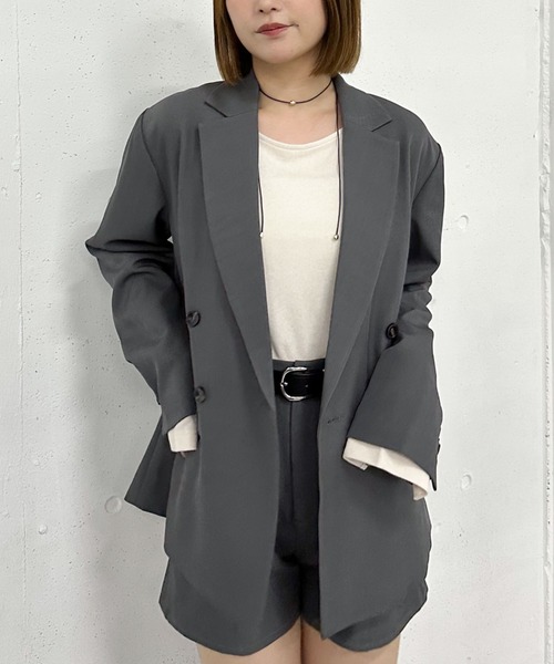 archives（アルシーヴ）の「【ＳＥＴＵＰ対応】ダブルプレストテーラージャケット（テーラードジャケット・レディース・ブラウン/グレー/ブラック/モカ・MEDIUM）」の3枚目の写真