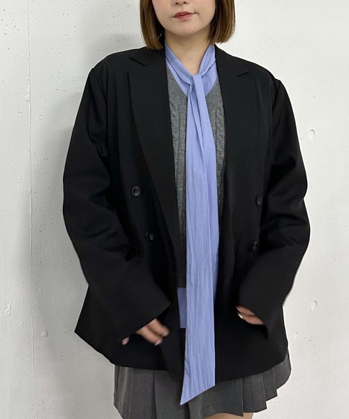 archives（アルシーヴ）の「【ＳＥＴＵＰ対応】ダブルプレストテーラージャケット（テーラードジャケット・レディース・ブラウン/グレー/ブラック/モカ・MEDIUM）」の2枚目の写真