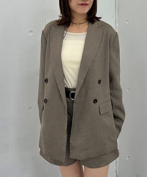archives（アルシーヴ）の「【ＳＥＴＵＰ対応】ダブルプレストテーラージャケット（テーラードジャケット・レディース・ブラウン/グレー/ブラック/モカ・MEDIUM）」の4枚目の写真