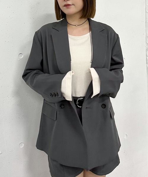 archives（アルシーヴ）の「【ＳＥＴＵＰ対応】ダブルプレストテーラージャケット（テーラードジャケット・レディース・ブラウン/グレー/ブラック/モカ・MEDIUM）」の11枚目の写真