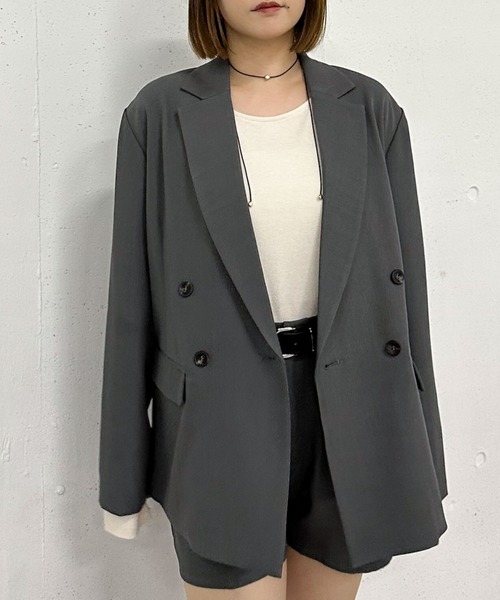 archives（アルシーヴ）の「【ＳＥＴＵＰ対応】ダブルプレストテーラージャケット（テーラードジャケット・レディース・ブラウン/グレー/ブラック/モカ・MEDIUM）」の13枚目の写真