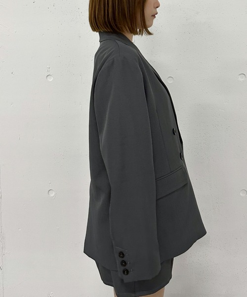 archives（アルシーヴ）の「【ＳＥＴＵＰ対応】ダブルプレストテーラージャケット（テーラードジャケット・レディース・ブラウン/グレー/ブラック/モカ・MEDIUM）」の15枚目の写真