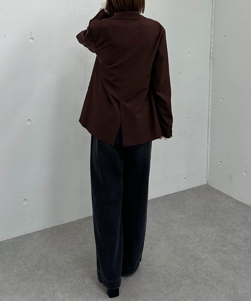 archives（アルシーヴ）の「【ＳＥＴＵＰ対応】ダブルプレストテーラージャケット（テーラードジャケット・レディース・ブラウン/グレー/ブラック/モカ・MEDIUM）」の9枚目の写真