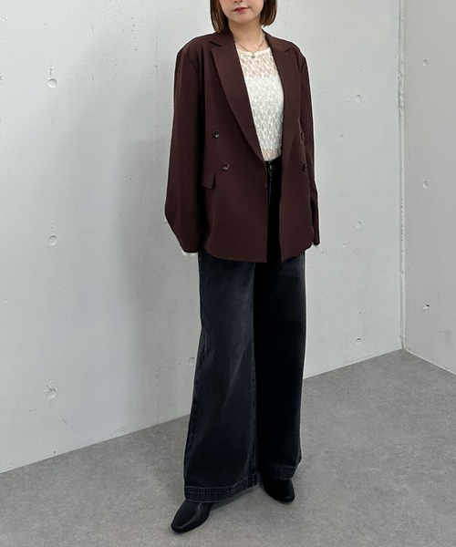 archives（アルシーヴ）の「【ＳＥＴＵＰ対応】ダブルプレストテーラージャケット（テーラードジャケット・レディース・ブラウン/グレー/ブラック/モカ・MEDIUM）」の7枚目の写真