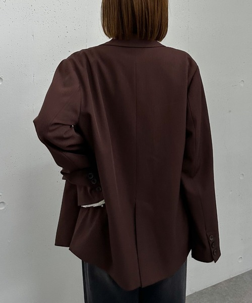 archives（アルシーヴ）の「【ＳＥＴＵＰ対応】ダブルプレストテーラージャケット（テーラードジャケット・レディース・ブラウン/グレー/ブラック/モカ・MEDIUM）」の6枚目の写真