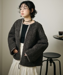 front zip volume boa blouson /フロントジップボリュームボアブルゾン