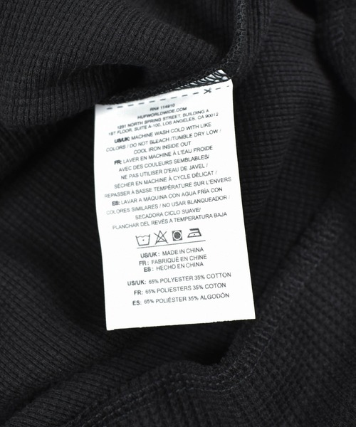 HUF(ハフ)の「【C-HUF】【HUF/ハフ】SHRADER L/S THERMAL KN00535(Tシャツ/カットソー・メンズ・ブラック/ホワイト・SMALL/XX-LARGE/X-LARGE)」の7枚目の写真